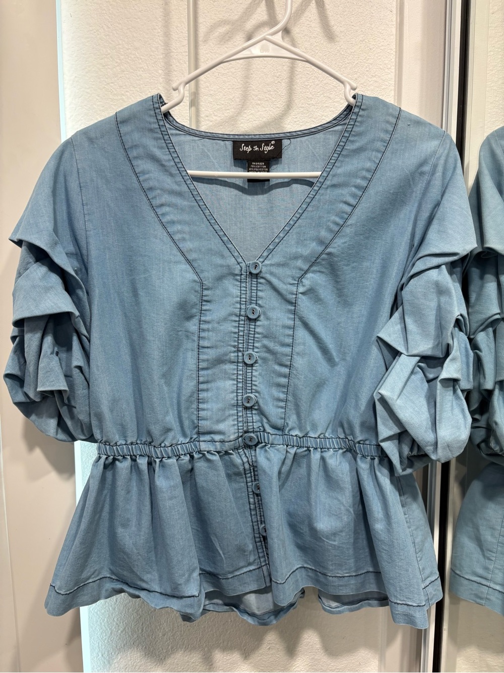 Soft Blouse with Ruffle Sleeves